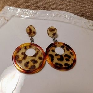 Leopard's Spots Acrylic Vintage Post Earrings
